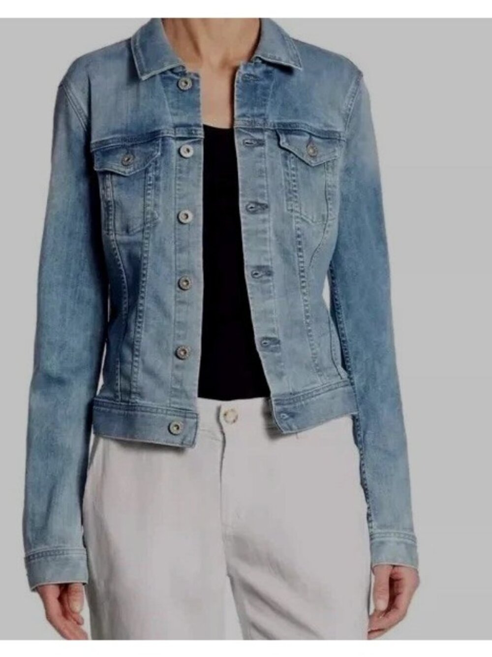 EUC AG Adriano Goldschmied Robyn Denim Jacket Stretch Modal Bld light Wash S